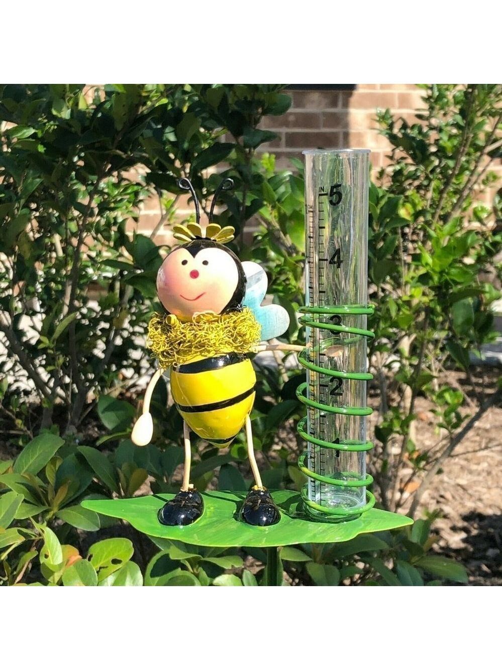 Yard Decor Garden Outdoor Bumblebee Rain Gauge - Picture 2 of 12